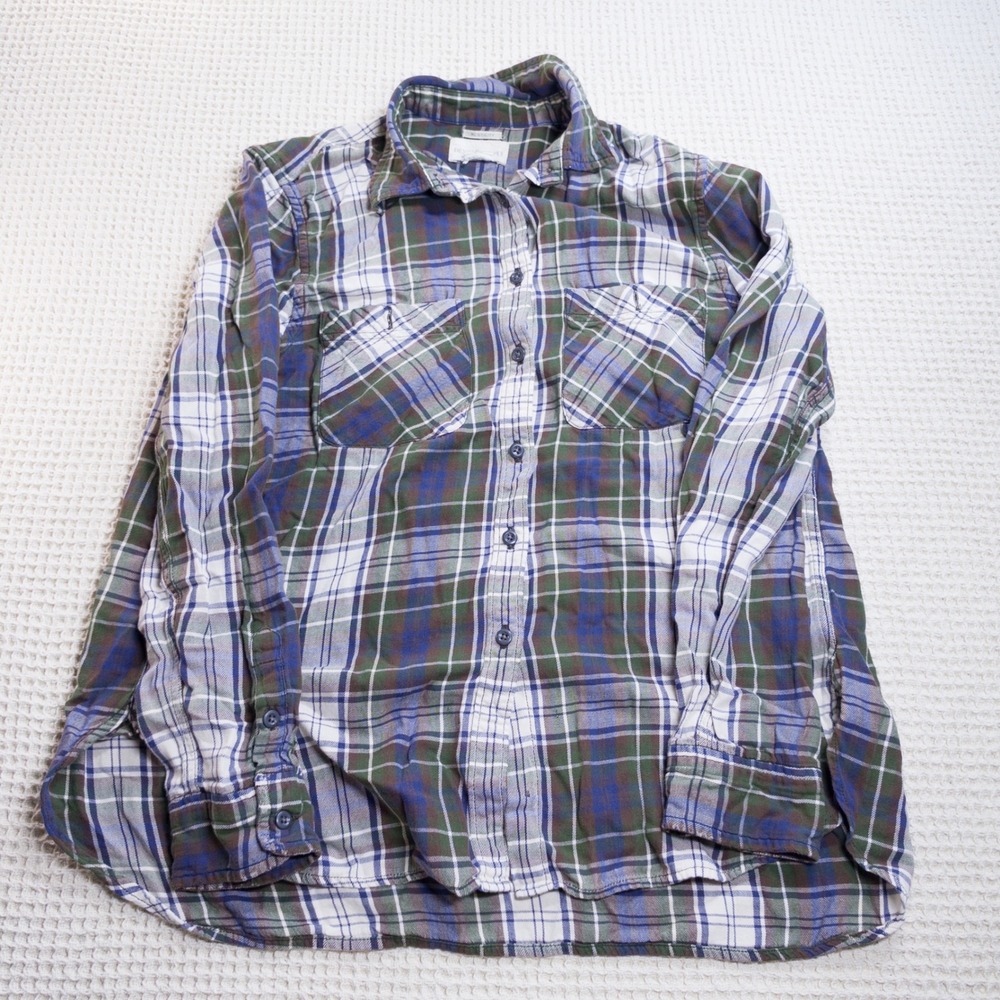 Denim & Supply Ralph Lauren Blue Green Plaid RL Utility Button Down Shirt Large